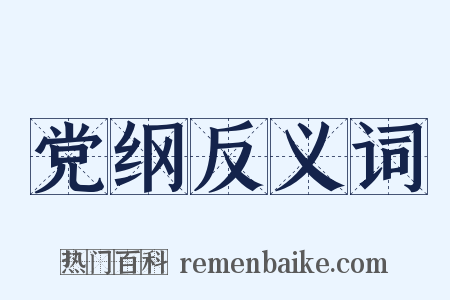 党纲反义词是什么意思的图片